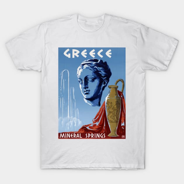 Vintage Travel Poster Greece Mineral Springs T-Shirt by vintagetreasure